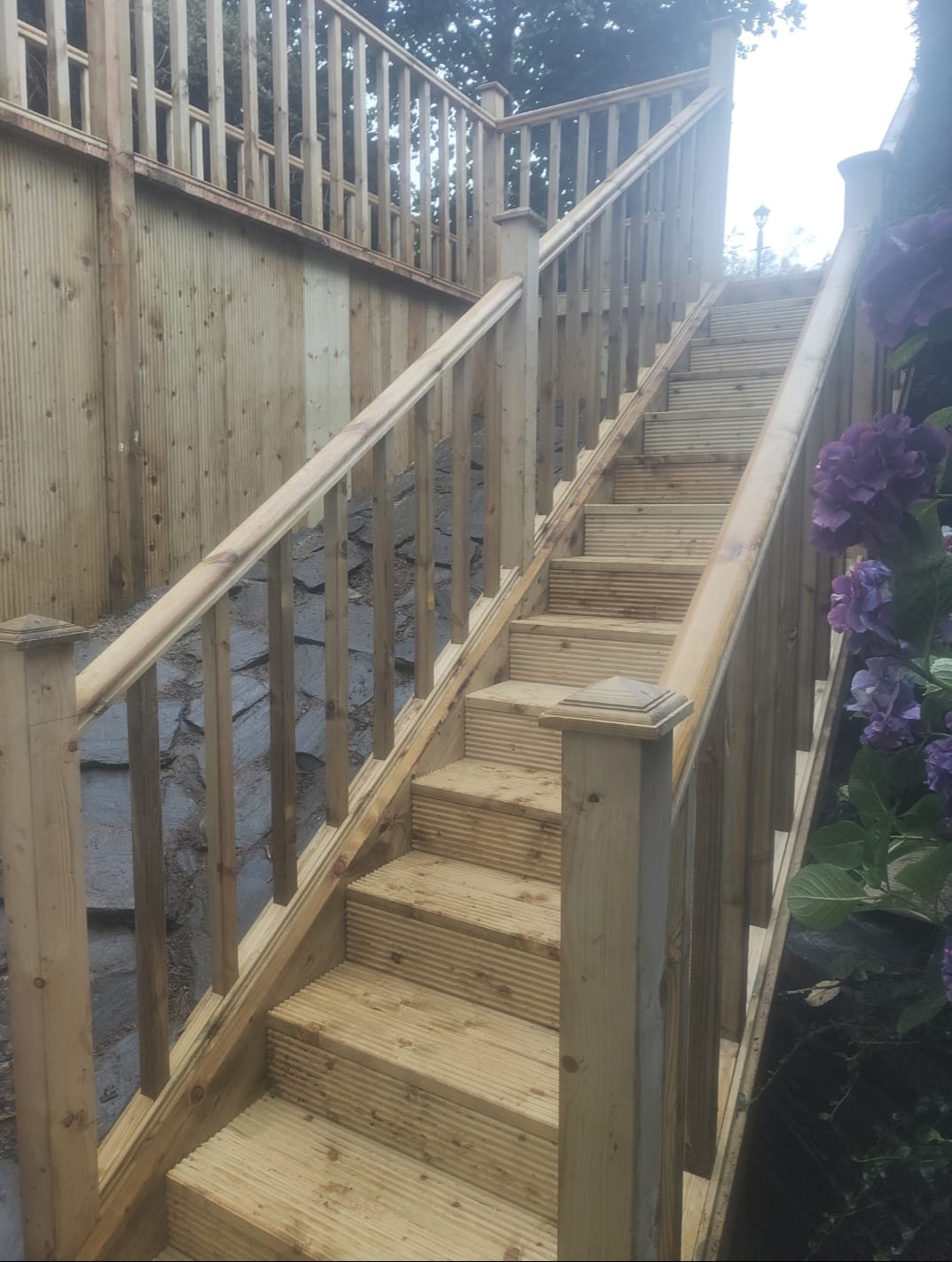 Custom Joinery Outdoor Staircase Installation In Antrim